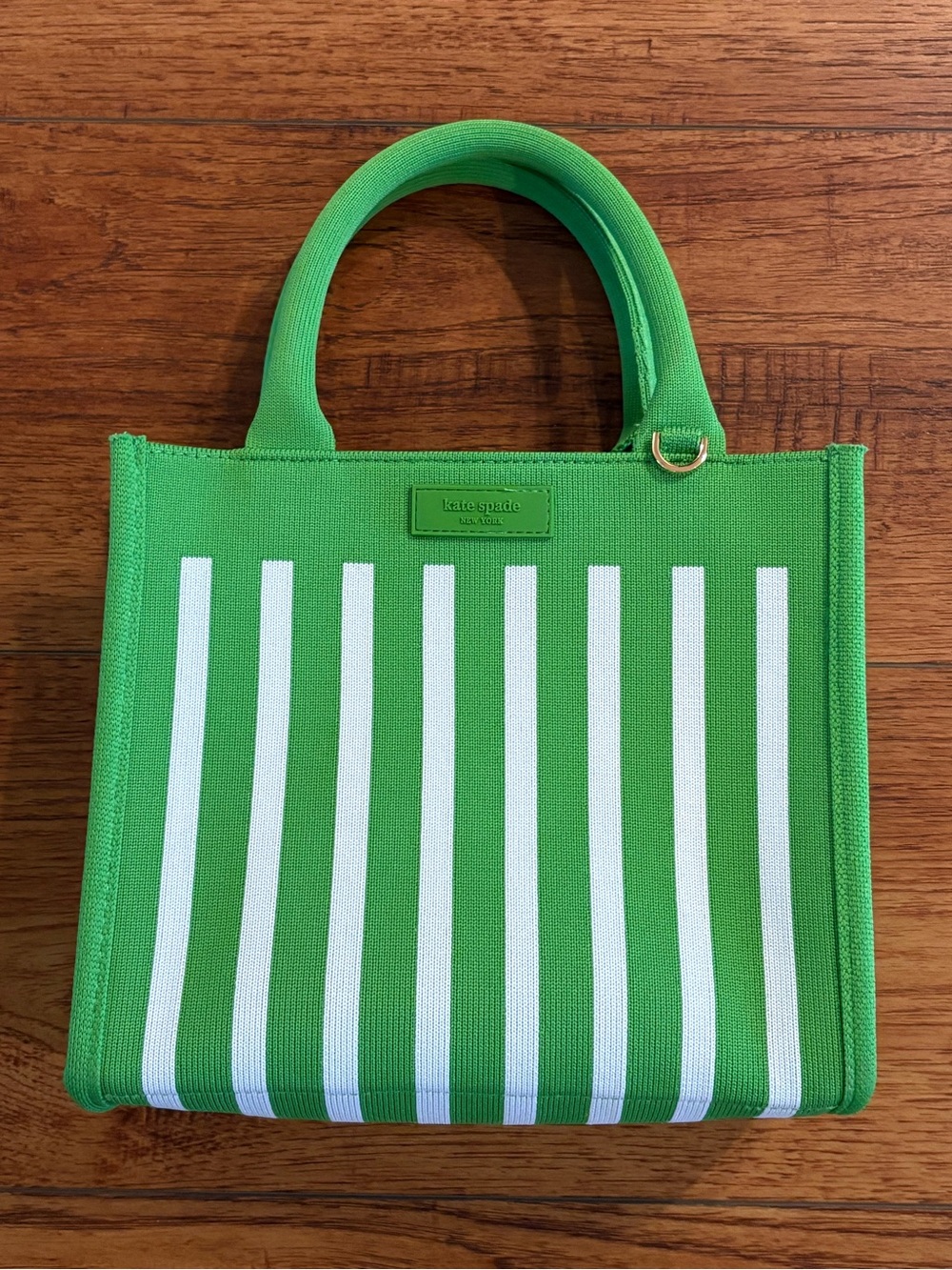Kate Spade x Target Green Stripe Neoprene Mini Crossbody Tote Bag EUC